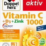 Double heart Vitamin C 1000 + D3 + Zinc Depot Tablets 30 pcs, 42.9 g