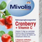 Mivolis Cranberry + Vitamin C capsules, 60 pcs, 68 g
